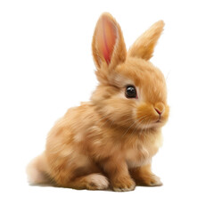 Cute Realistic Bunny for Easter Inspiration Isolate on a White Background Transparent Background