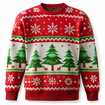 Christmas sweater on white background