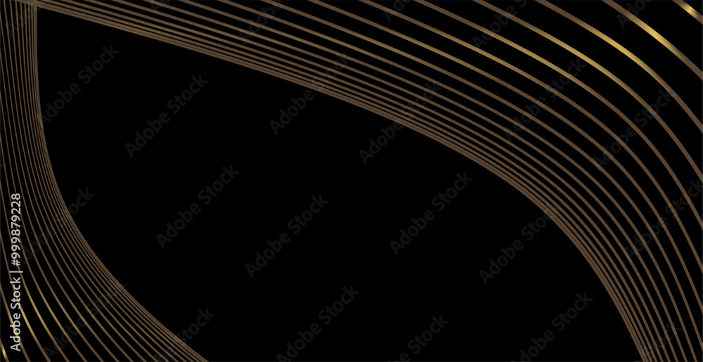 Poster composition of curved lines with brown and gold colors and empty space as background inspiration for