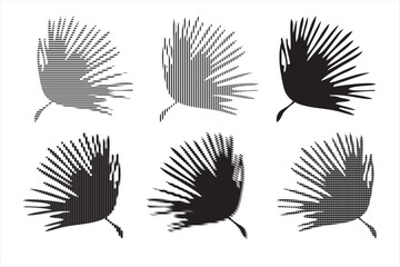 Black and white leaf ornament vector image for decoration resource