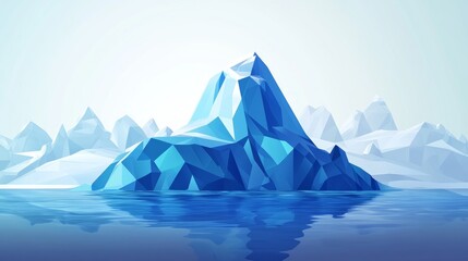Iceberg polygon modelling modern style banner icons vector, geometric and triangle diamond crystal element mountain, can use for banner or icons gaming template.
