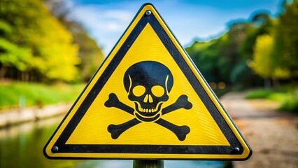 Bold Poison Symbol on a Warning Sign Indicating Toxic Substance Hazard for Safety Precautions