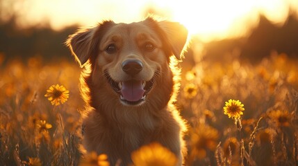 Energetic Dog Running Freely in a Vast Open Field Suitable for Pet and Wildlife Promotions