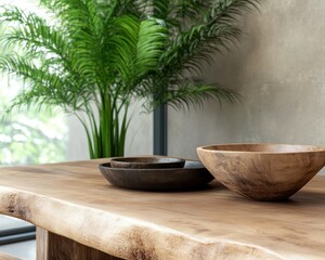 Create a Serene and Tranquil Home with Natural Decor Earthy Tones, Lush Plants, and Warm Wooden Elements