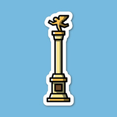 monument editable cartoon style sticker vector	