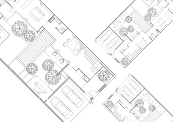 Floor plan designed building on the drawing.