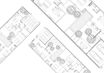 Floor plan designed building on the drawing.
