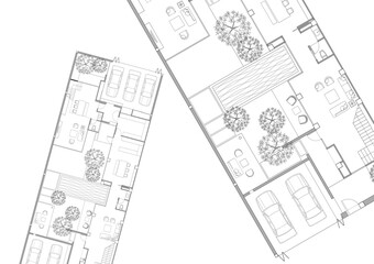 Floor plan designed building on the drawing.