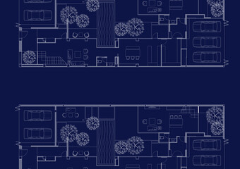 Floor plan designed building on the drawing.