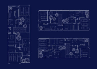 Floor plan designed building on the drawing.