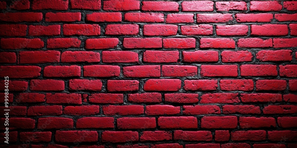 Poster a textured red brick wall with dark mortar joints, illuminated by a soft light from above