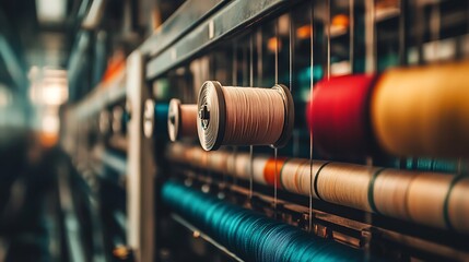A high-tech textile manufacturing plant utilizing advanced machinery and automation
