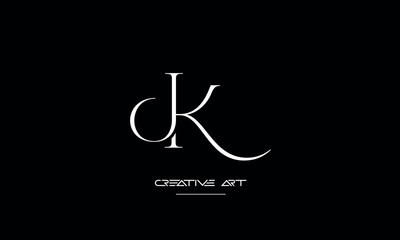 JK, KJ, J, K abstract letters logo monogram