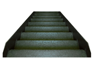 Concrete stairs leading down. On isolated transparent background.