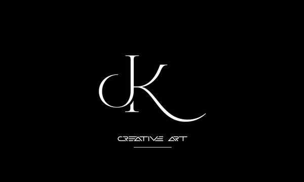 JK, KJ, J, K abstract letters logo monogram