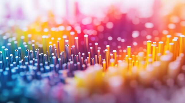 A close-up of a 3D scatter plot representing various data points, with a focus on different colors and shapes to distinguish between categories.