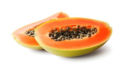 papaya isolated on white background
