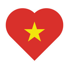 Heart-shaped icon in the colors of the flag of Vietnam. 