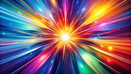 Obraz premium Bright and Colorful Abstract Background with Radiant Light Effects and Dynamic Flowing Patterns