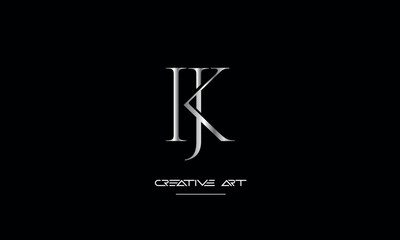 JK, KJ, J, K abstract letters logo monogram