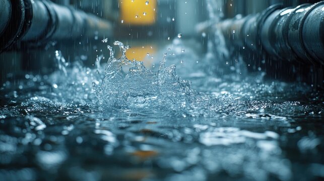 Efficient Plumbing Service for Broken Pipe Repair with Water Splash in Bathroom