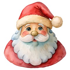 watercolor hand drawn Santa Claus.