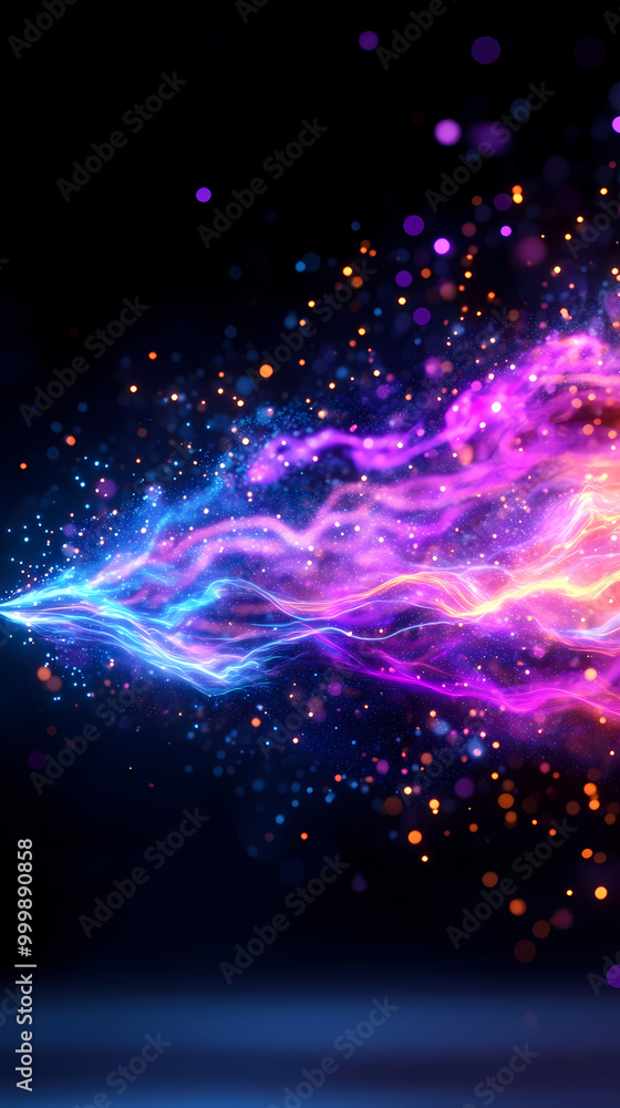 Sticker a colorful explosion of light and sparks in the sky. the colors are bright and vibrant, creating a s