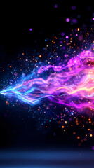 Fototapeta premium A colorful explosion of light and sparks in the sky. The colors are bright and vibrant, creating a sense of energy and excitement. The image is dynamic and visually striking