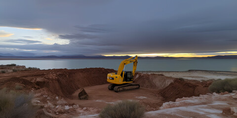 Obraz premium Escavator on contruction site