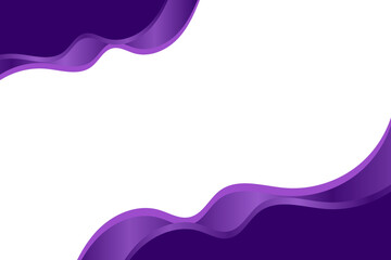 Purple abstract fluid eye catching gradient style wavy bg design in white background with curve lines