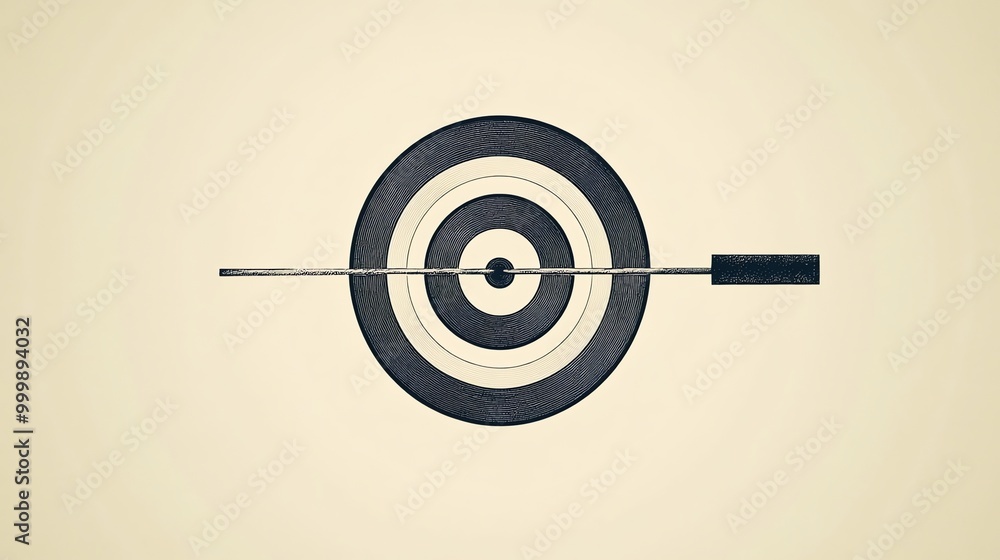 Poster a dart in the center of a target.