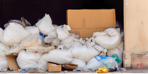 Garbage along city streets