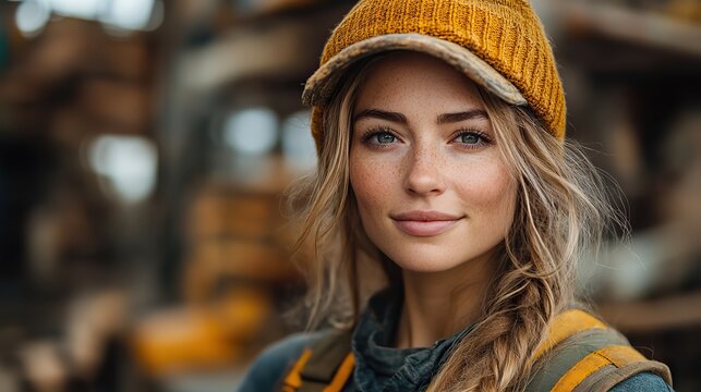 handy female carpenter working in carpentry diy workshop outdoors