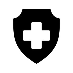 Medicine shield icon. Medical protection sign color editable