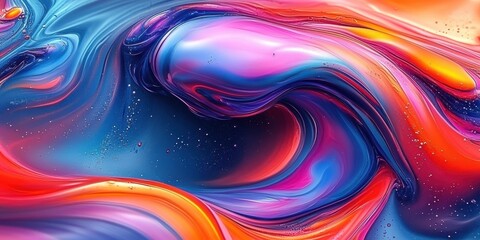 A Swirling Symphony of Colors in a Fluid Abstract Design