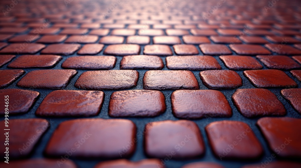 Poster close-up of a cobblestone path with a warm, golden glow emanating from the center, showcasing the in