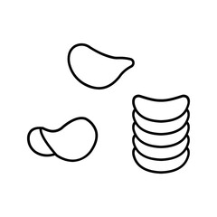 Potato chips line icon. Salty snacks vector symbol color editable