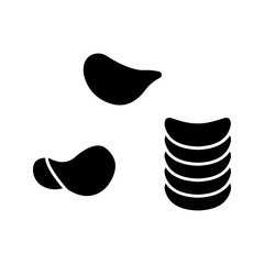 Potato chips line icon. Salty snacks vector symbol color editable