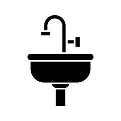 outline sink vector icon. isolated black simple line element illustration from cleaning concept color editable