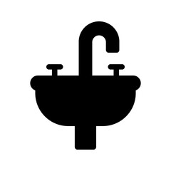 outline sink vector icon. isolated black simple line element illustration from cleaning concept color editable