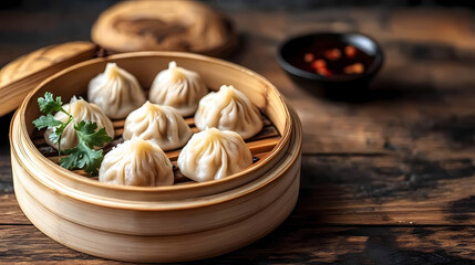 Fototapeta premium Xiao Long Bao,Xiao Long Bao Chinese food, delicious food ready to eat in a bowl