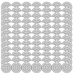 青海波　模様　線画