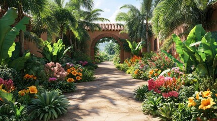 Lush Tropical Garden Featuring Organic Banana Trees for Sustainable Living Inspiration