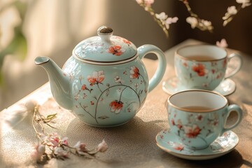 Pastel Floral Tea Set
