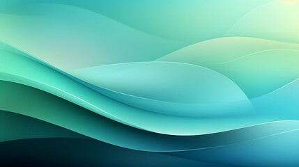 Obraz premium A smooth, abstract gradient design with flowing waves in shades of blue and green.