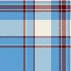 Fototapeta premium Wide seamless tartan textile, gentleman texture plaid pattern. No people background vector fabric check in cyan and white colors.