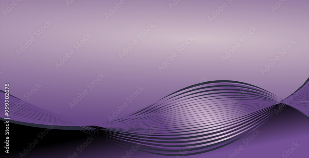 Poster the composition is an empty space with light violet gradient colors and curved lines that give a dyn