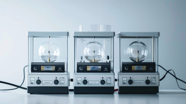 Particle counters for measuring the concentration and size distribution of atmospheric particles isolated on white background