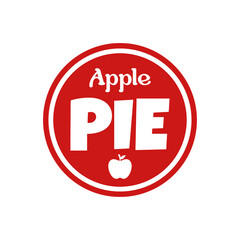 Apple pie logo vector illustration template in circle