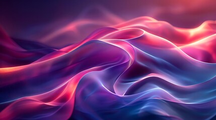 Obraz premium A vibrant, abstract wave-like composition with fluid colors and smooth gradients.
